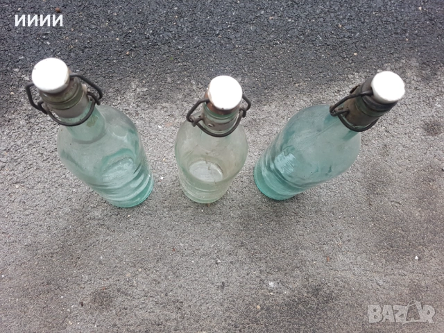 Шише с порцеланова тапа 3 бр