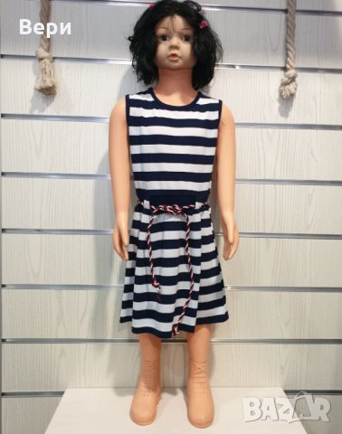 Нова детска моряшка вталена рокля с ефектен гръб, 7-8 години, снимка 8 - Детски рокли и поли - 29031690