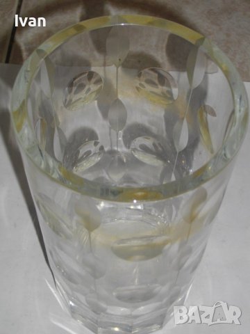 Голяма Кристална Ваза-Кръгла-210мм-Диаметър 110мм-Тежка-3,0 кг, снимка 4 - Вази - 39814186
