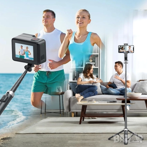 Нов Селфи Стик и Трипод QIRITA C12SS – 2 в 1 с Дистанционно, снимка 10 - Селфи стикове, аксесоари - 52915074