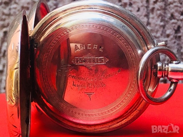 Джобен часовник Голям сребърен джобен часовник от края на 19-ти век, снимка 3 - Джобни - 27214572
