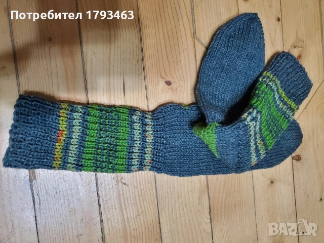 Ръчно плетени мъжки чорапи размер 40, снимка 5 - Мъжки чорапи - 41762545
