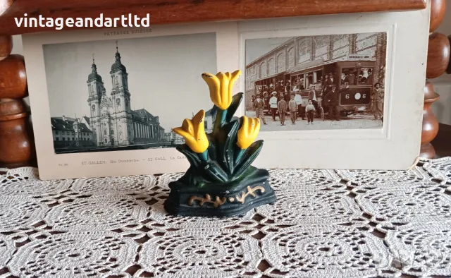 Антикварен стопер за врата, чугун, Англия, снимка 2 - Антикварни и старинни предмети - 47472549