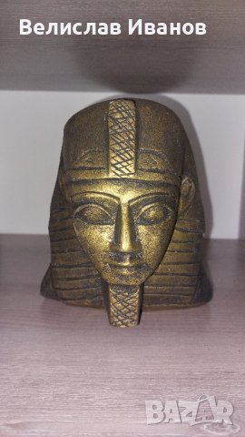 Бюст на египетски фараон. Неизвестен материал. Отлично състояние., снимка 1 - Колекции - 43187954