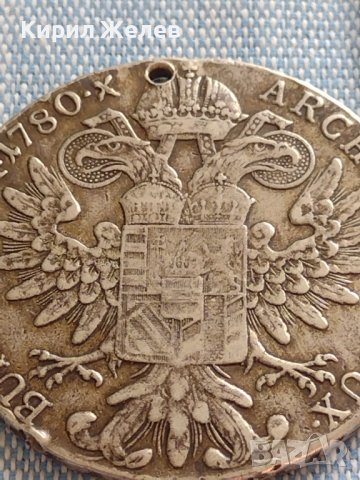 Сребърна монета 1 талер 1780г. Ранен Рестрайк Мария Терезия 13799, снимка 7 - Нумизматика и бонистика - 42930225