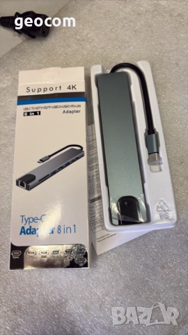 8в1 USB Type-C HUB (Нов,4K HDMI,2xType-C,2xUSB v.3.2,SD/MMC/mSD,LAN), снимка 5 - Друга електроника - 51818917