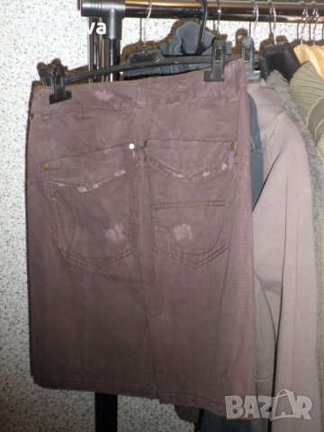 Дънкова пола - цвят кафе