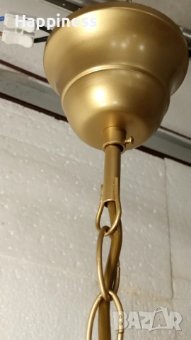 Абажур (Полилей) с 8 стъкла и Нова LED крушка (E27 / 9W / 4000K ), снимка 5 - Лампи за таван - 52670881