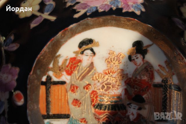 Ръчно рисувана купа ''Satsuma'', снимка 6 - Антикварни и старинни предмети - 43659520