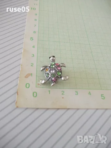 Брошка "Костенурка" с камъни, снимка 2 - Други - 49520663