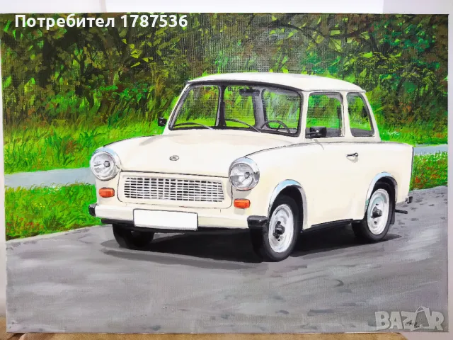 Трабантче ,,платно 70/50см.,акрилни бои