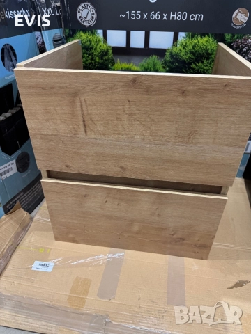 Продавам нов шкаф за мивка с две чекмеджета – светло кафяв