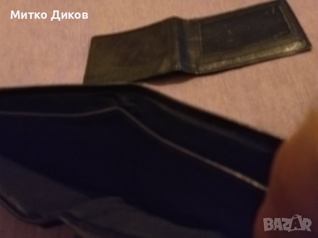 Протфейл черен естествена кожа с допълнително калъвче 115х90мм, снимка 6 - Портфейли, портмонета - 43119595