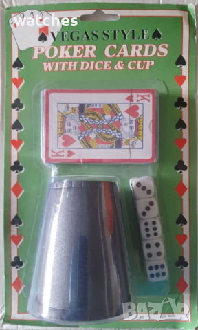К-т за игра - чашка с карти и зарове, снимка 3 - Настолни игри - 36452236