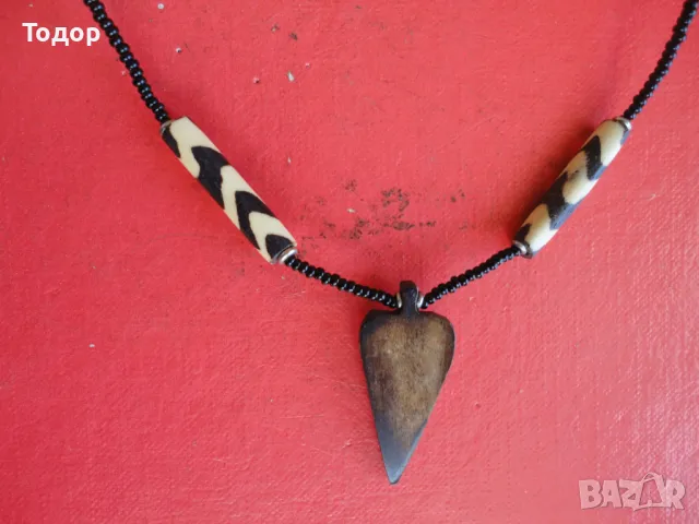 Колие гердан от рог и мъниста , снимка 5 - Колиета, медальони, синджири - 49613993