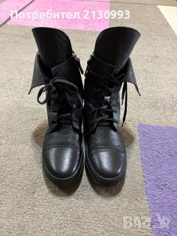 Дамски кожени боти, снимка 2 - Дамски боти - 52493814