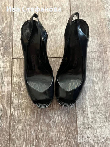 Нови Италия черни силиконови сандали излята платформа , снимка 2 - Пантофи - 49813706