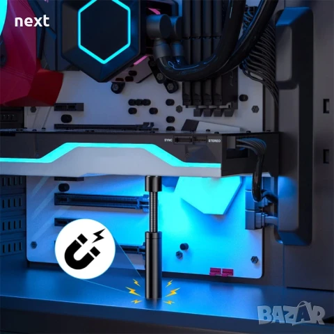 Поддръжка за видео карта регулируема 49-80 мм, алуминий, черена, снимка 7 - Други - 51428187