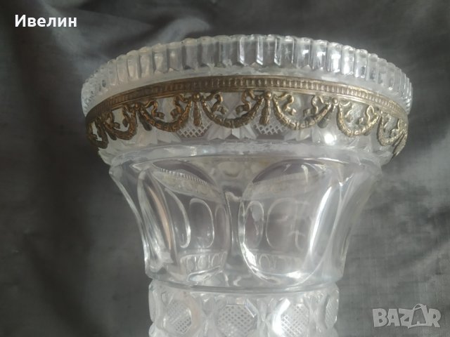 стара кристална ваза арт деко, снимка 4 - Антикварни и старинни предмети - 32815075