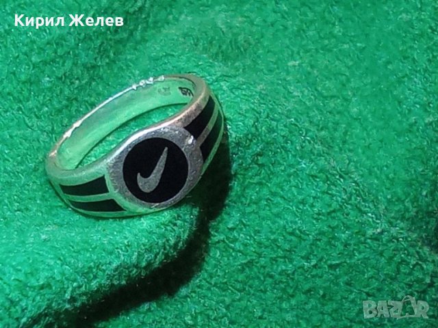 NIKE Марков ЕМАЙЛИРАН СРЕБЪРЕН АРТ ПРЪСТЕН СРЕБРО 925 АК - НАЙК ОРИГИНАЛЕН с МАРКИРОВКИ 34613, снимка 16 - Пръстени - 39470999