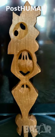 Дървена вила - вилица -дърворезба, снимка 7 - Антикварни и старинни предмети - 47385212