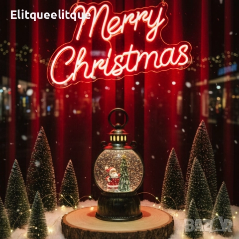 Голям LED коледен фенер с ефект на падащ сняг – приказна светлина и празнична магия, снимка 2 - Декорация за дома - 52228731