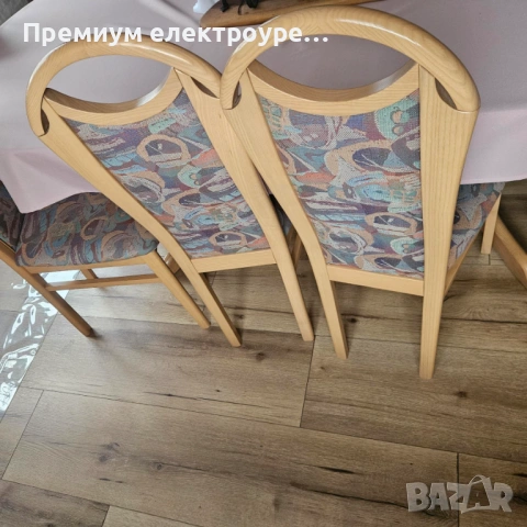 Масивни и високи дървени трапезни столове, снимка 7 - Столове - 53198524