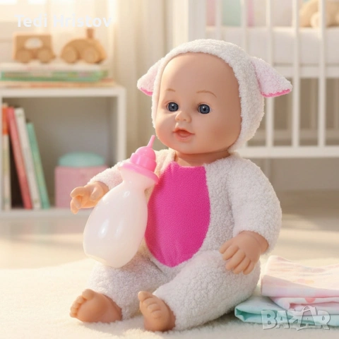 Интерактивна кукла бебе с костюм на животно – говори, смее се и плаче (30 см), снимка 5 - Кукли - 53152849