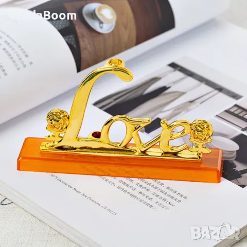 Преспапие Love и златна роза, снимка 10 - Декорация за дома - 48505913