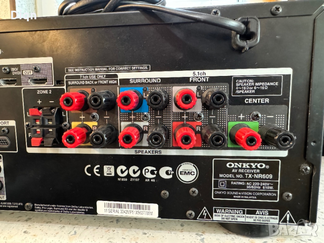 Onkyo TX-NR609, снимка 7 - Ресийвъри, усилватели, смесителни пултове - 44847771