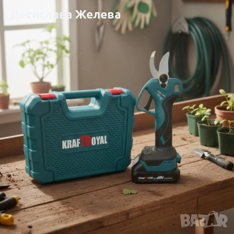 Комплект акумулаторна ножица KraftRoyal с 2 батерии и куфар — мощно и прецизно рязане