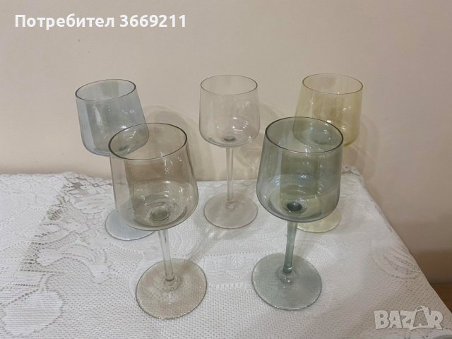 Интересни цветни стъклени чаши за аперитив , снимка 2 - Чаши - 43225663
