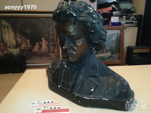 БЕТХОВЕН ГОЛЯМ МАСИВЕН БЮСТ ОТ ГЕРМАНИЯ 1804231514, снимка 7 - Антикварни и старинни предмети - 40401009