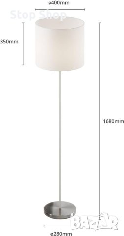 Подова лампа Lindby Everly (модерна) в бял текстил за всекидневна и трапезария (1 крушка, E27) - под, снимка 5 - Лампиони - 43939484