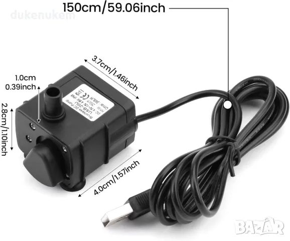 НОВA! Mini USB водна помпа DC 5V 4.8W 240L/H, снимка 2 - Друга електроника - 47503741