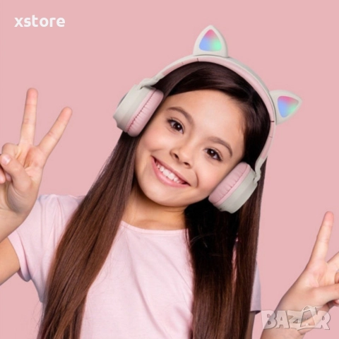 Безжични bluetooth слушалки с котешки уши за деца BT-023C - EP9