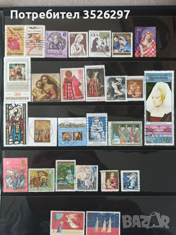 Колекция от марки на тема Религия и тема Изкуство, снимка 2 - Филателия - 52025987