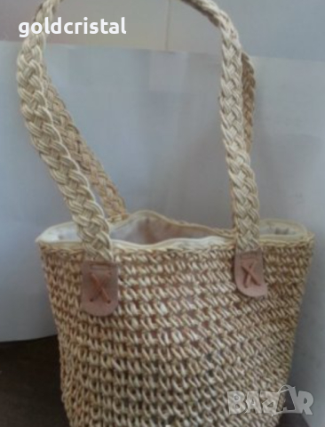 Ретро  дамска плетена камъшена  чанта, снимка 1 - Антикварни и старинни предмети - 16394966