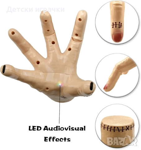 Пълзяща ръка със светлини и сензор, Семейство Адамс, Забавна играчка за шеги с лека музика, снимка 6 - Други - 52815476