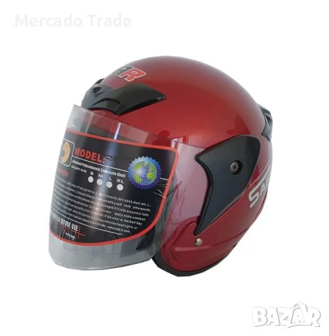 Каска за мотор Mercado Trade, 2405, Червен, снимка 1 - Аксесоари и консумативи - 40410192