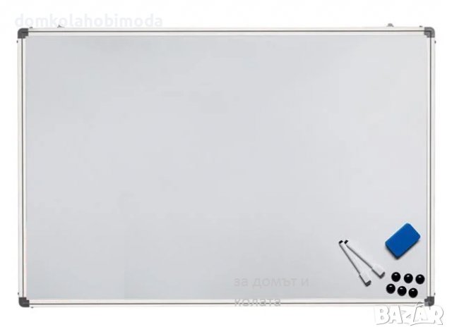 Алуминиева дъска за писане с маркери, 90x60см,2 маркера, 1 гъба,6 кръгли магнита