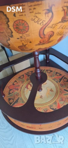 Нов - Голям Ъглов Глобус Мини Бар - Поставка за Бутилка / Вино/Юбилей!, снимка 4 - Маси - 51113948