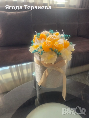 Букет от свещи, снимка 3 - Изкуствени цветя - 53606475