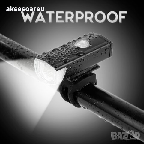 Комплект водоустойчив преден и заден фар фенерче фарове светлини за велосипед колело Акумулаторна LE, снимка 6 - Аксесоари за велосипеди - 38396427