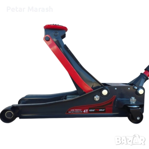 4T Нископрофилен Хидравличен Крик с Двойна Помпа KraftWorld – 4T, 83–465 мм, снимка 4 - Други инструменти - 52222315