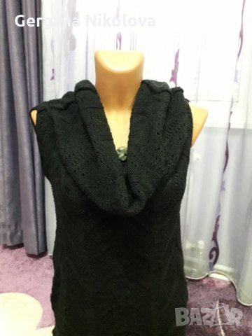 Дамска черна плетена блуза, снимка 3 - Блузи с дълъг ръкав и пуловери - 27421391