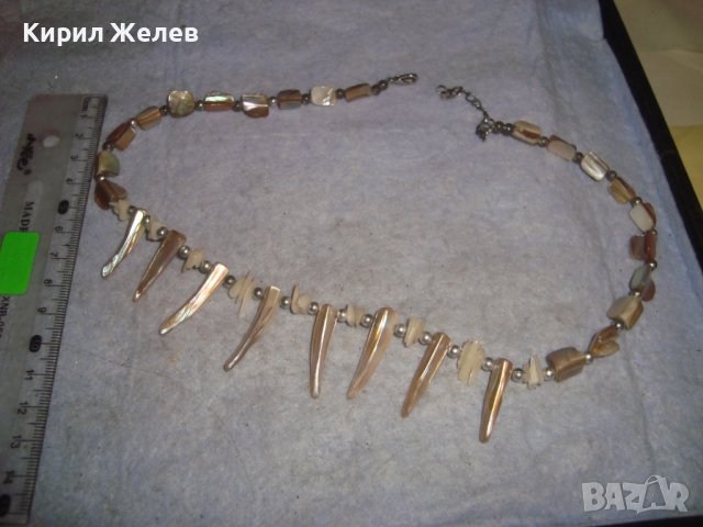 СКЪПОЦЕННА СЕДЕФЕНА ХЕНД МЕЙД АРТ ОГЪРЛИЦА КОЛИЕ КРАЛСКИ СЕДЕФ 30148, снимка 8 - Колиета, медальони, синджири - 37851540