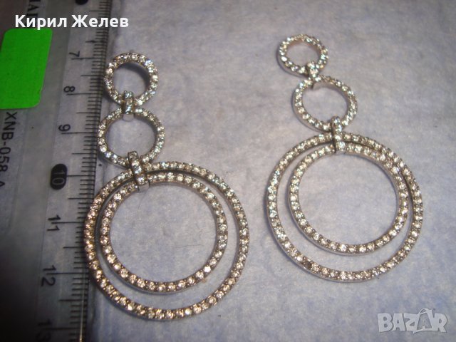 КРАСИВИ СТАРИ СРЕБЪРНИ КРИСТАЛНИ ВИНТИДЖ - АРТ ОБЕЦИ 32587, снимка 7 - Обеци - 38382045