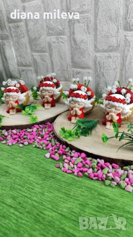 Ангелчета в  червен  цвят!, снимка 4 - Декорация за дома - 51433180