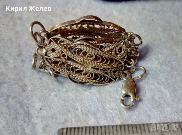 СТАРА НЕЖНА ФИЛИГРАННА СРЕБЪРНА ГРИВНА СРЕБРО ВИСОКА ПРОБА МАЙСТОРСКА РЪЧНА РЕТРО АРТ РАБОТА 44188, снимка 9 - Антикварни и старинни предмети - 48476612
